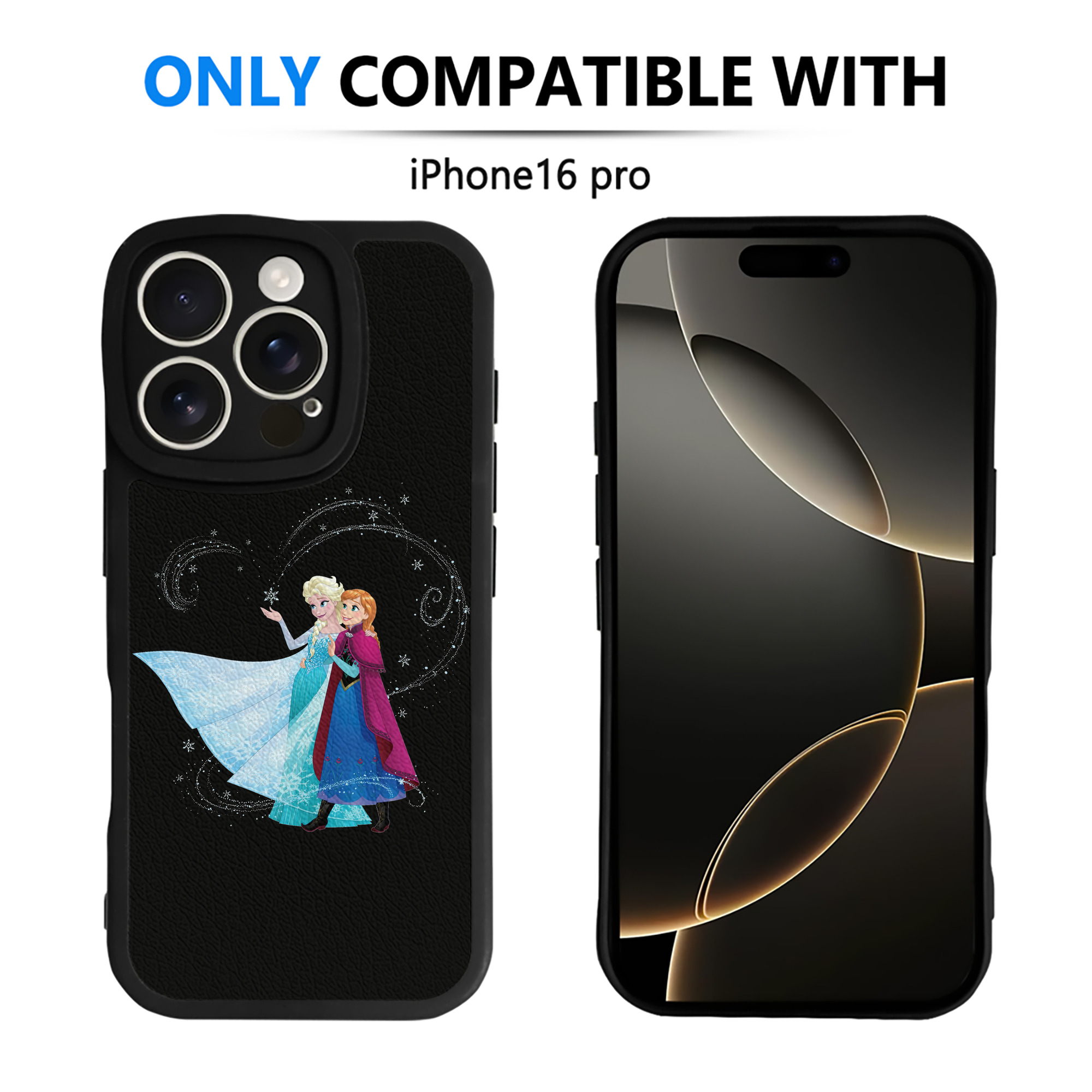 （画像用） アナと雪の女王 アンナ エルサ Frozen Anna Elsa 【iPhone 16シリーズ対応】シリコンスマホケース（レザー調） 材質：シリコン